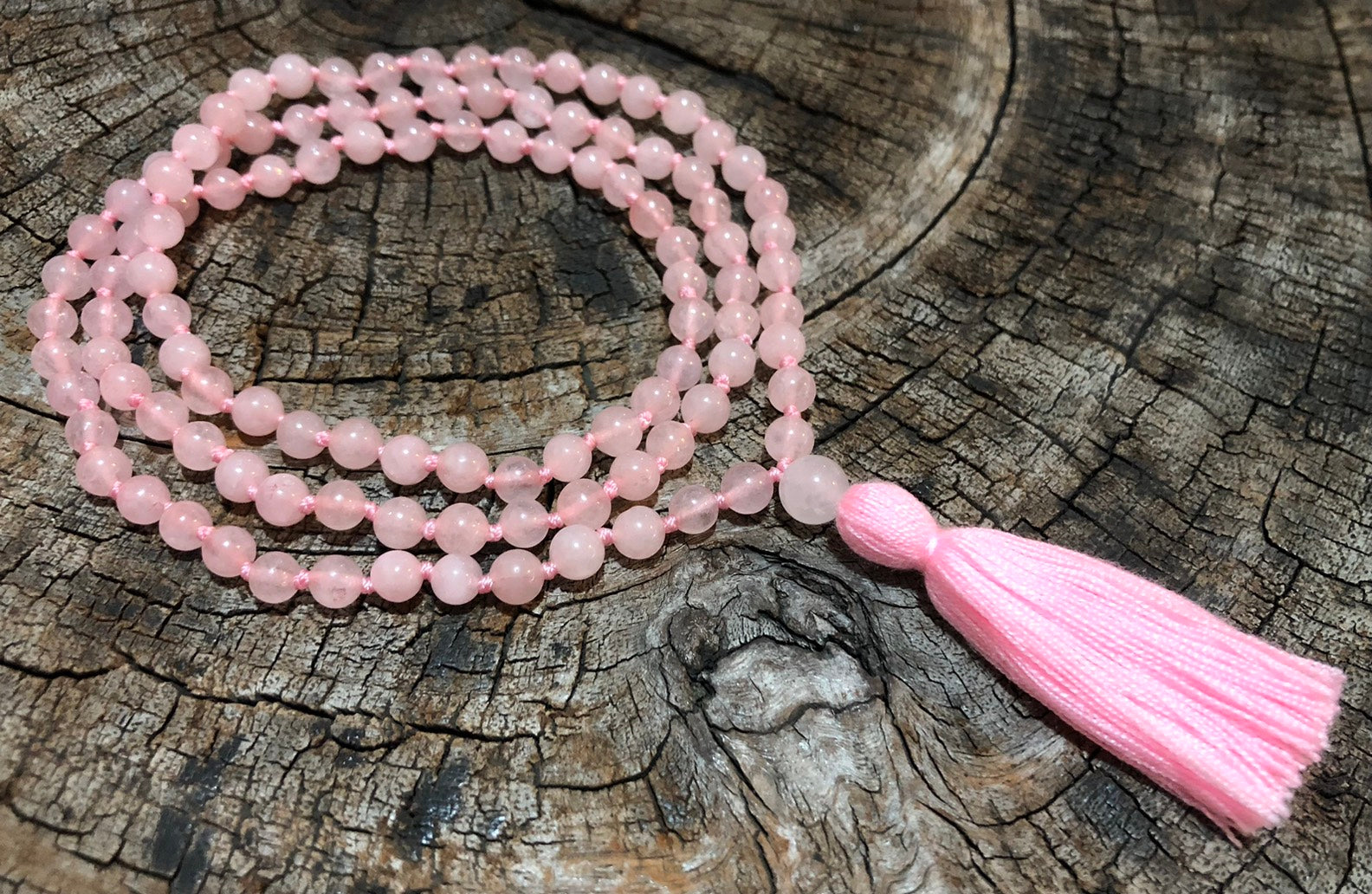 Rose Quartz Mala with Tassel