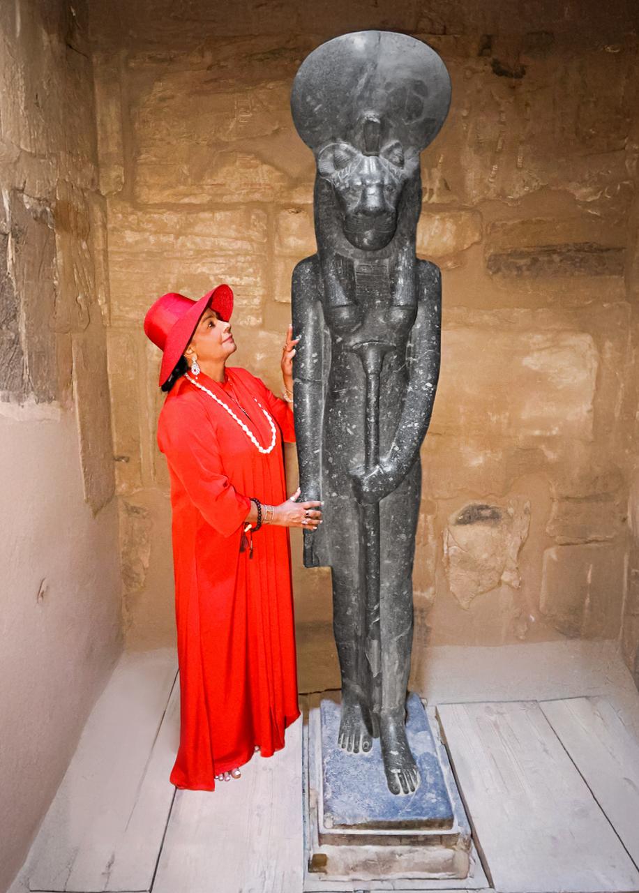Sai Maa with Sekhmet - Special Edition Metal Print